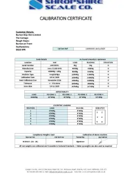 Calibration Certificate